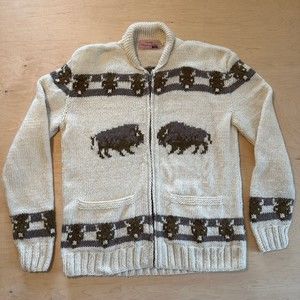 Camp Kitschy Knits - 42 Hand Knit Buffalo Cardigan